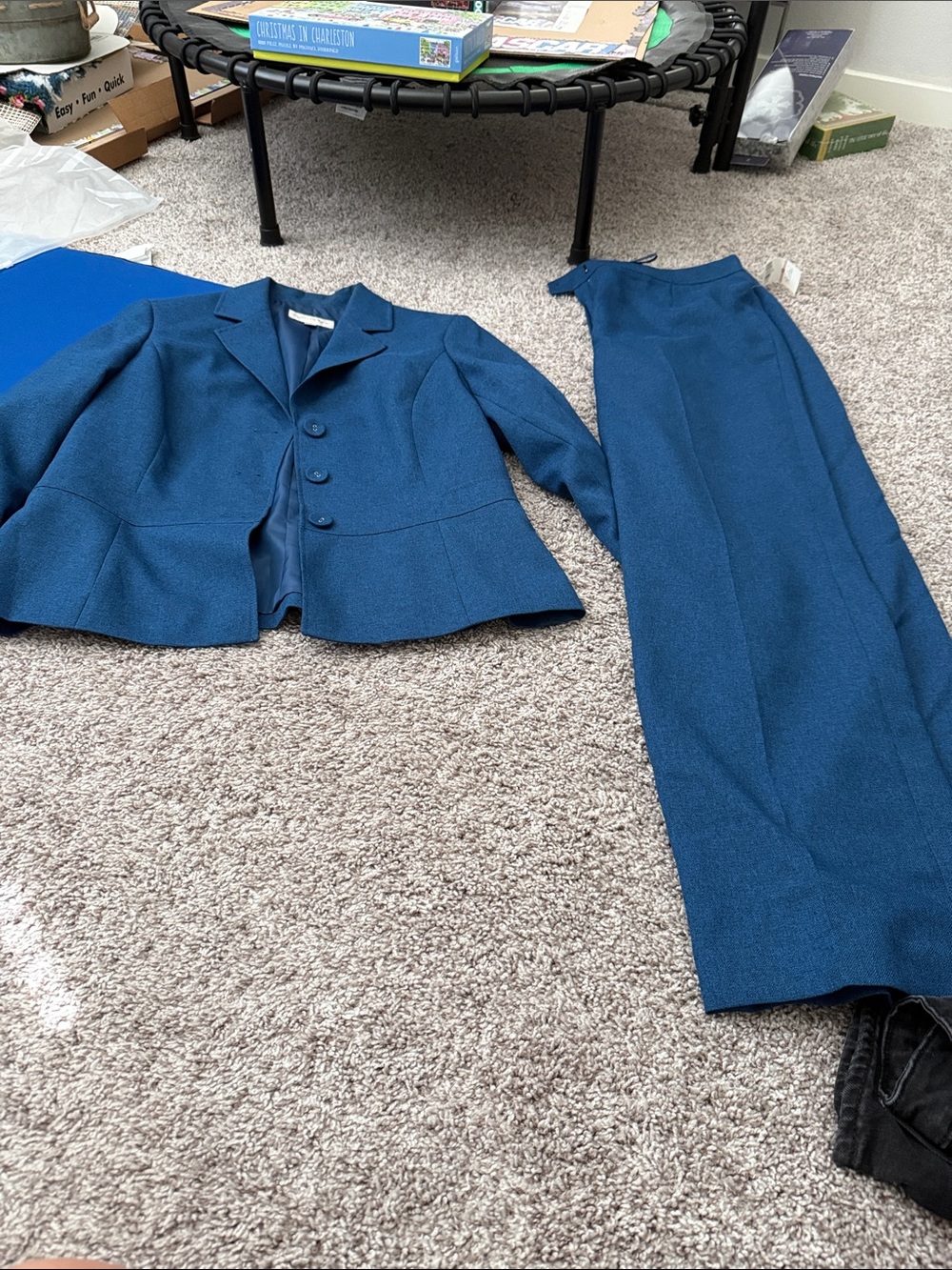Women’s Blue Two-Piece Pantsuit Jacket & Trousers